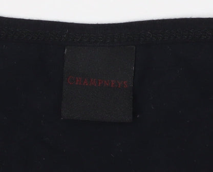 Champneys Black V-Neck T-Shirt M Unisex Casual Wear