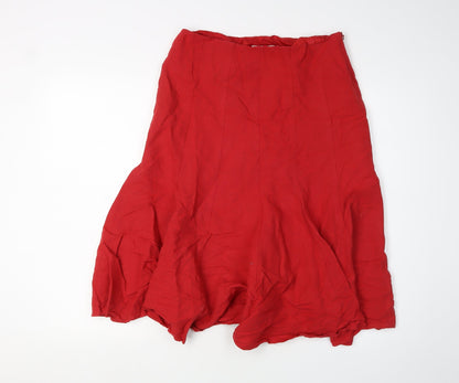 Kaliko Women's Red Size 10 A-Line Midi Skirt