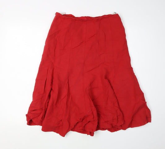 Kaliko Women's Red Size 10 A-Line Midi Skirt