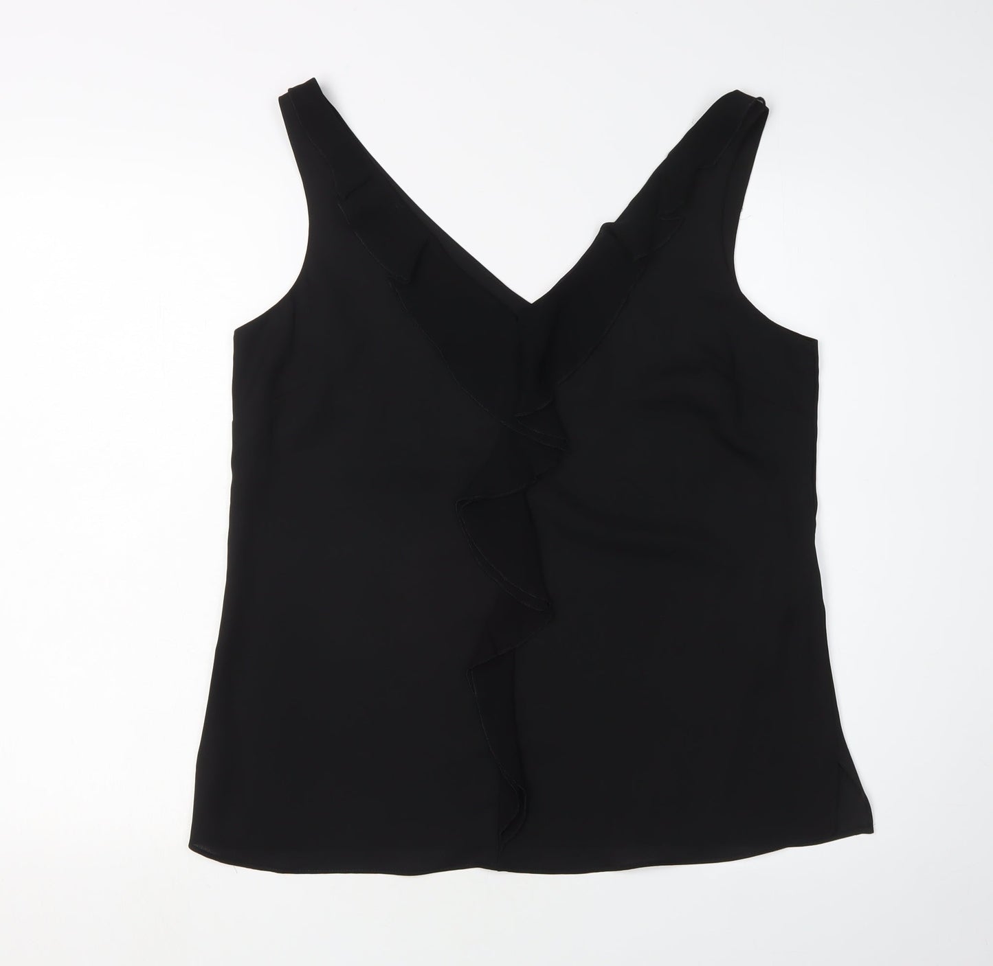 Womens UK Size 12 Wallis Black Wrap Blouse
