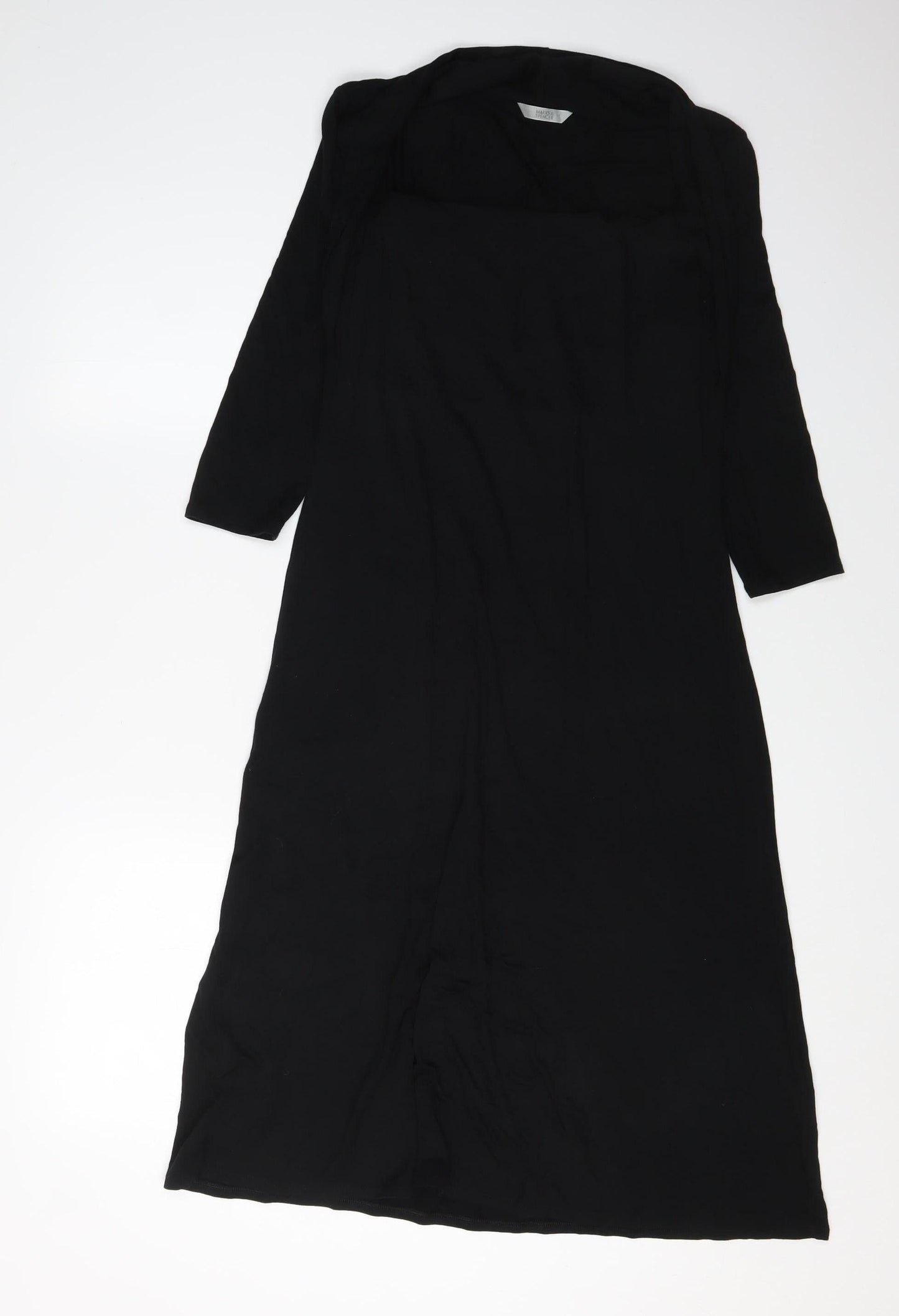 Marks and Spencer Black Midi Dress UK 12 Women Classic