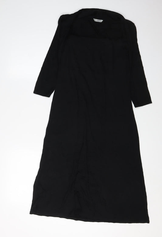 Marks and Spencer Black Midi Dress UK 12 Women Classic
