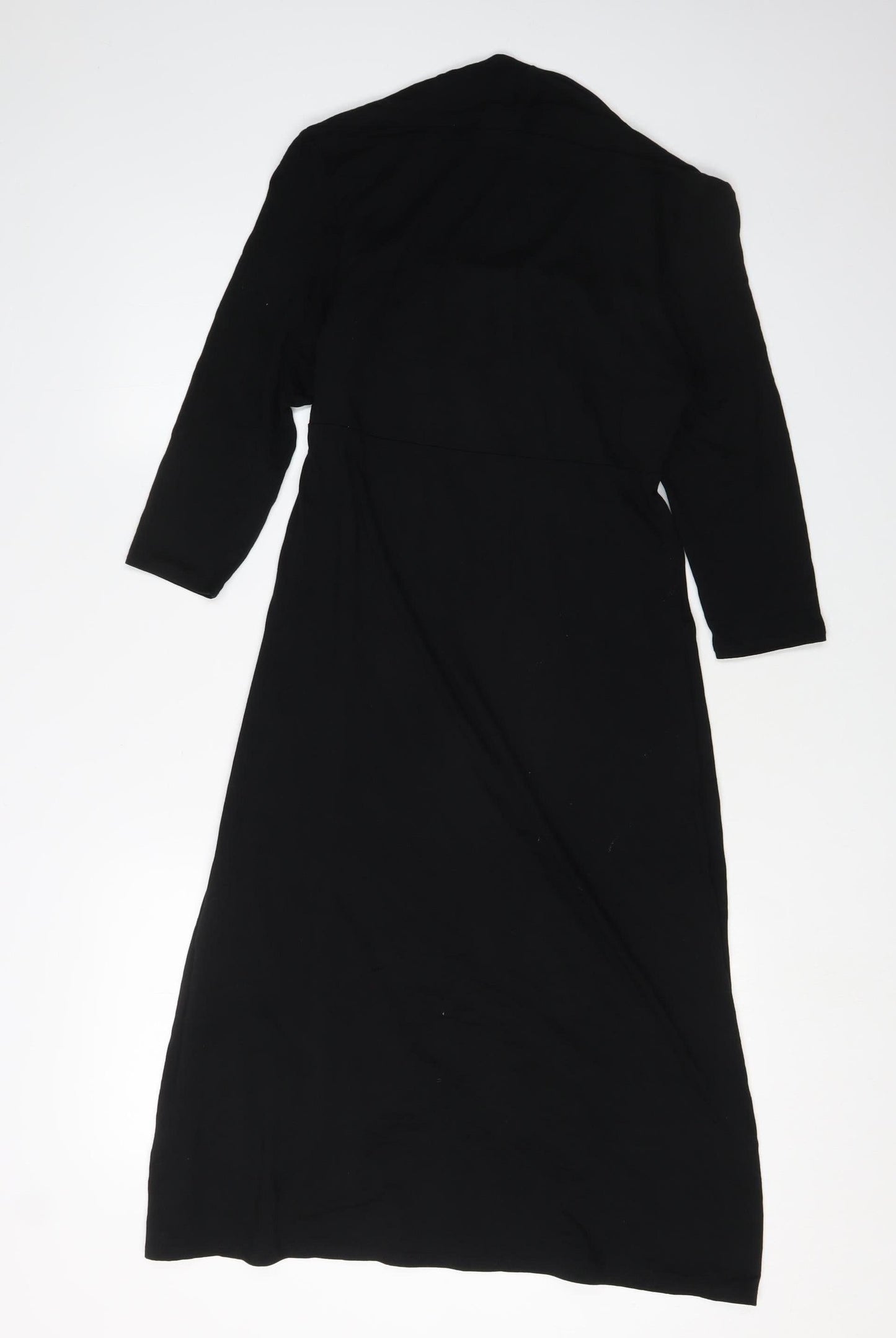 Marks and Spencer Black Midi Dress UK 12 Women Classic