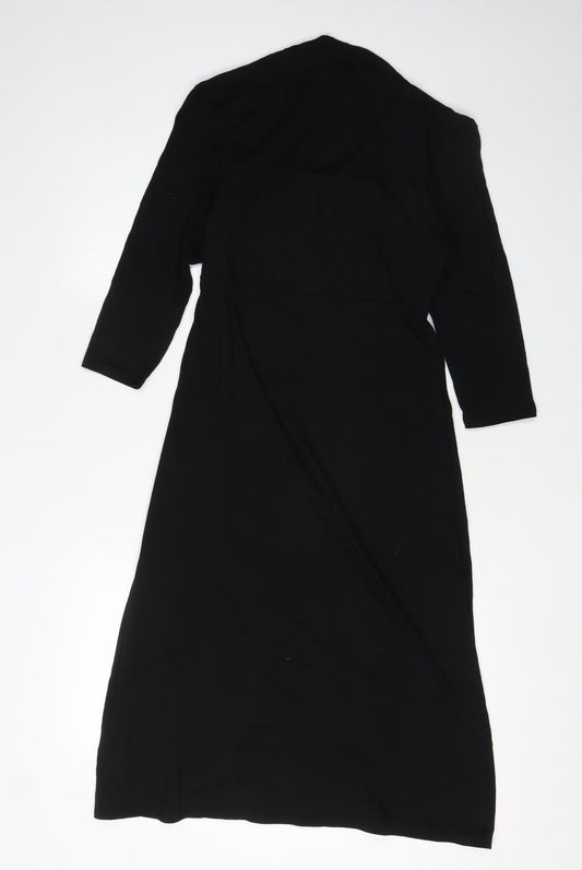 Marks and Spencer Black Midi Dress UK 12 Women Classic
