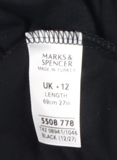 Marks and Spencer Black Midi Dress UK 12 Women Classic