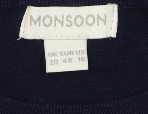 Womens UK Size 20 Monsoon Blue Pullover Jumper