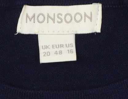 Womens UK Size 20 Monsoon Blue Pullover Jumper