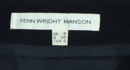 Fenn Wright Manson Black Wool Women's Pencil Skirt - Size 8
