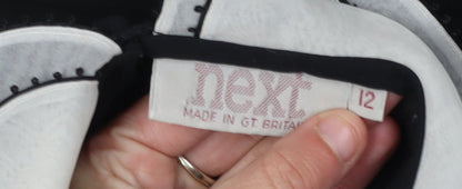 Next Women's Black Midi Shift Dress Size 12 Retro Chic