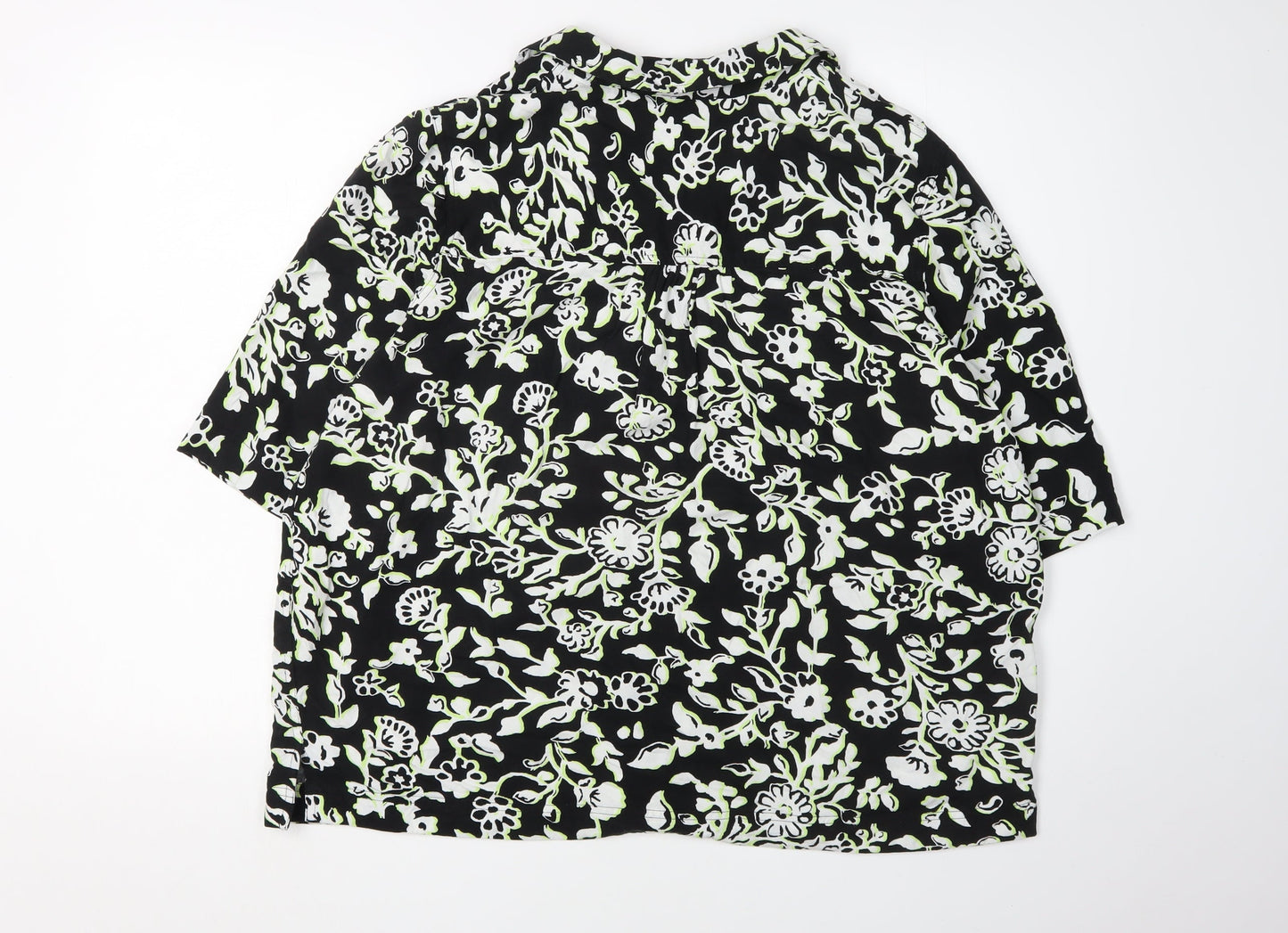 Womens UK Size 16 Marks and Spencer Black Basic Button-Up