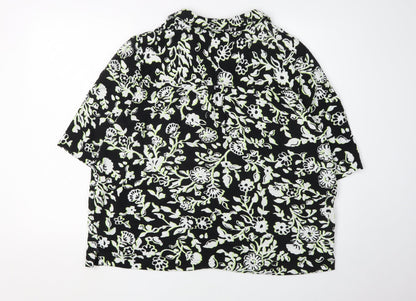 Womens UK Size 16 Marks and Spencer Black Basic Button-Up