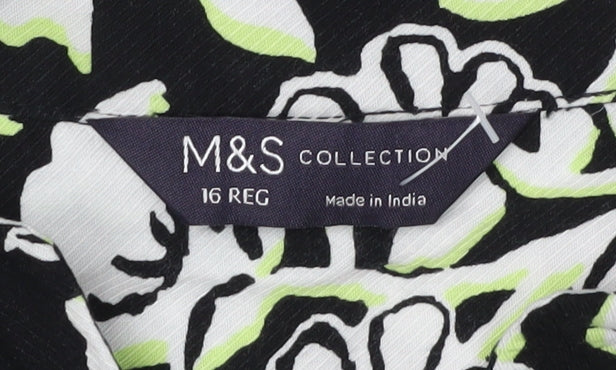 Womens UK Size 16 Marks and Spencer Black Basic Button-Up