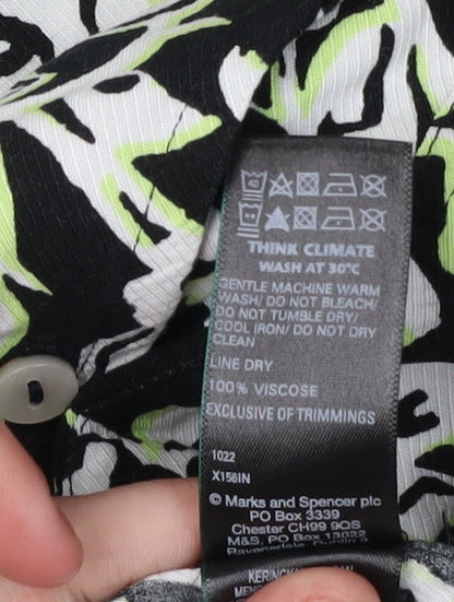 Womens UK Size 16 Marks and Spencer Black Basic Button-Up