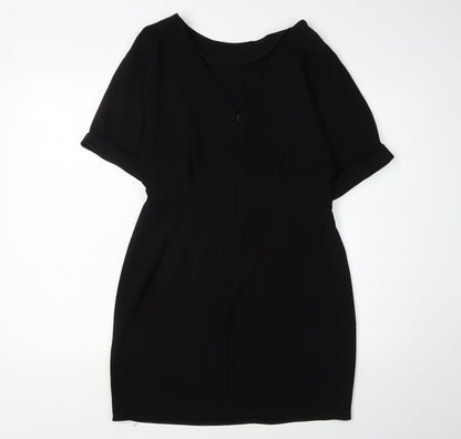 Elegant Women's Black Shift Dress - Size 12 Formal Wear
