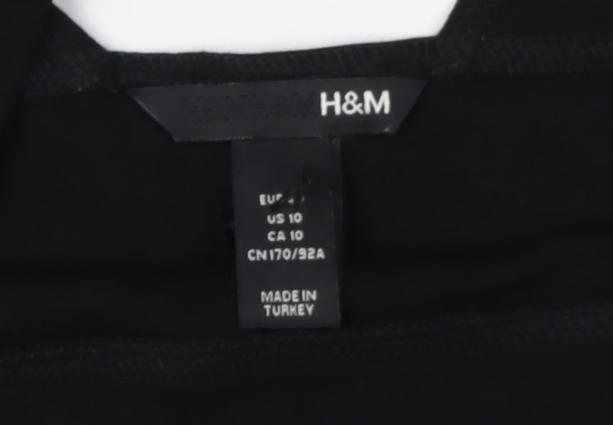 H&M Women's Black Bodycon Mini Dress - Size 12