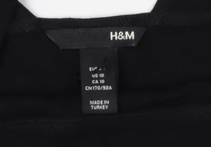 H&M Women's Black Bodycon Mini Dress - Size 12
