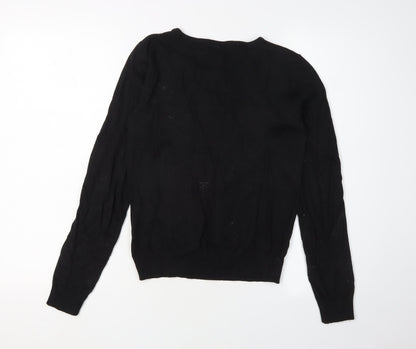 Womens UK Size 4 Divided Black Pullover Jumper