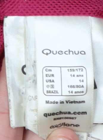 Quechua Girls Brown Parka Jacket with Hood, Size 14 Years