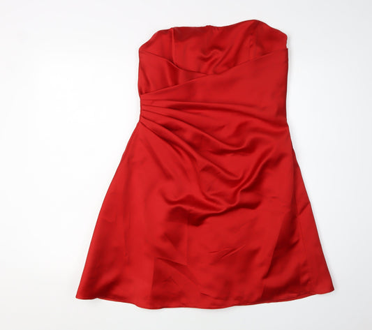 Alfred Angelo Women's Red Strapless A-Line Dress Size 14