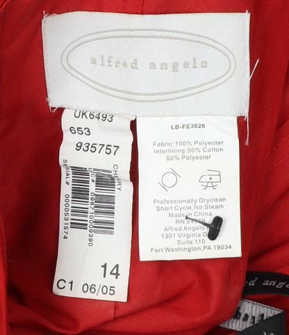 Alfred Angelo Women's Red Strapless A-Line Dress Size 14