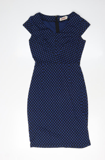 Louche Women's Blue Sheath Dress, Size 10