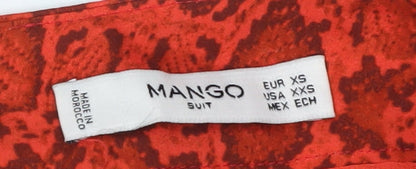 Mango Women's Red A-Line Animal Print Skirt XS