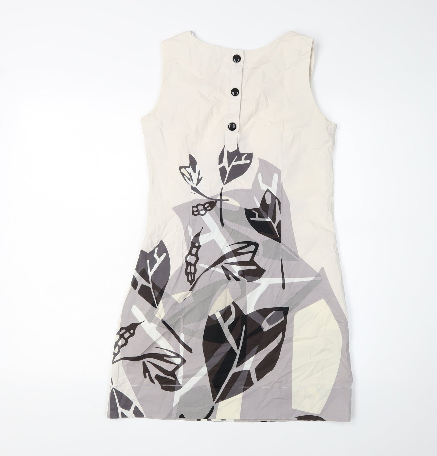 H&M Women's Beige Floral Shift Dress Size 6