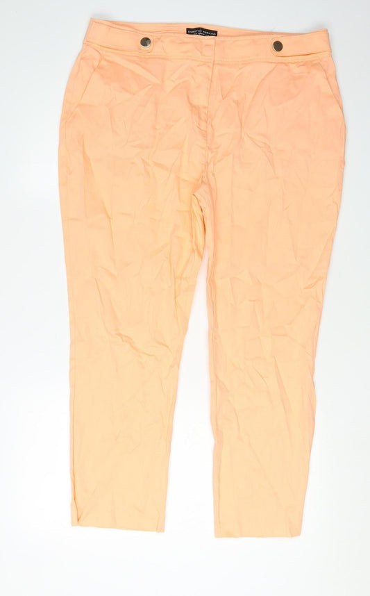 Womens UK Size 16 Dorothy Perkins Regular Fit Chino Orange Trousers