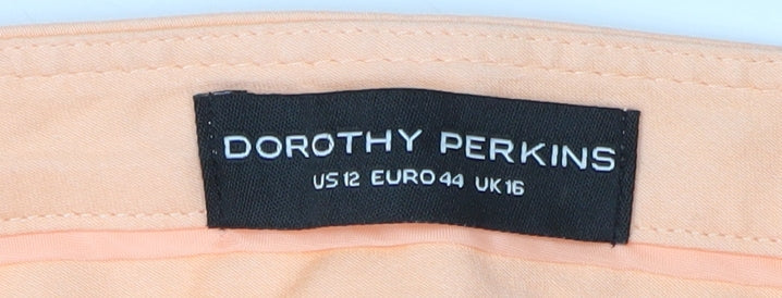 Womens UK Size 16 Dorothy Perkins Regular Fit Chino Orange Trousers