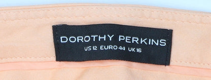 Womens UK Size 16 Dorothy Perkins Regular Fit Chino Orange Trousers