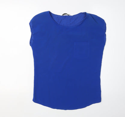 Womens UK Size S Oasis Blue Basic Blouse