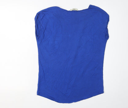 Womens UK Size S Oasis Blue Basic Blouse