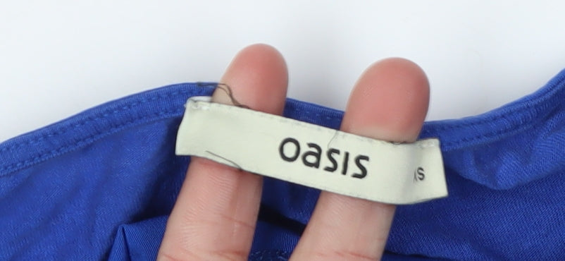 Womens UK Size S Oasis Blue Basic Blouse