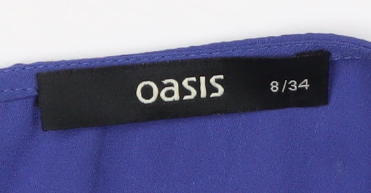 Womens UK Size 8 Oasis Blue  Blouse