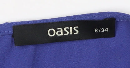 Womens UK Size 8 Oasis Blue  Blouse