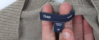 Gap Women's Beige V-Neck Pullover Jumper M