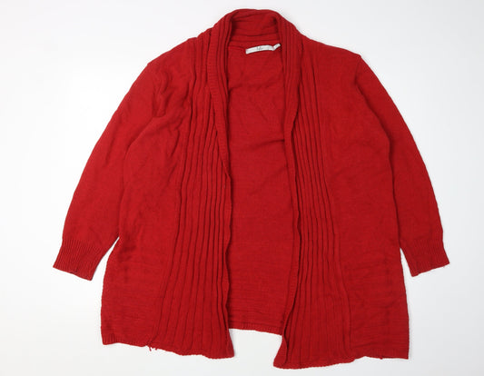 Womens UK Size XL Isle Red Cardigan Jumper