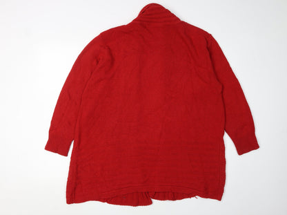 Womens UK Size XL Isle Red Cardigan Jumper