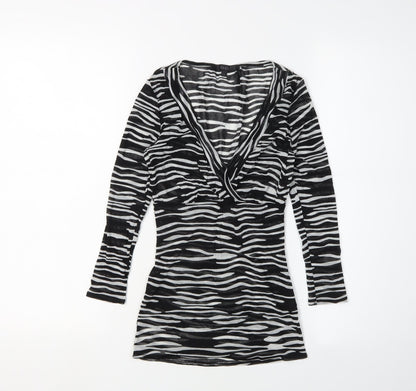 Womens UK Size 8 Coast Black Wrap Blouse