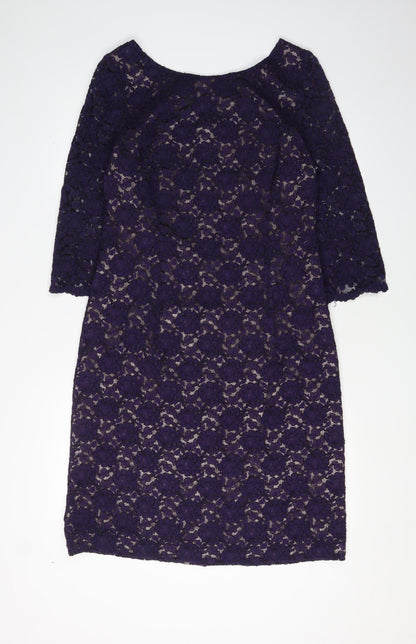 Kaliko Women's Purple Lace Sheath Dress Size 14