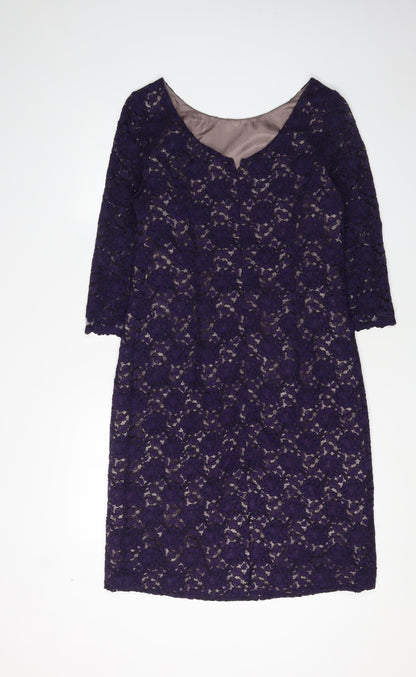Kaliko Women's Purple Lace Sheath Dress Size 14