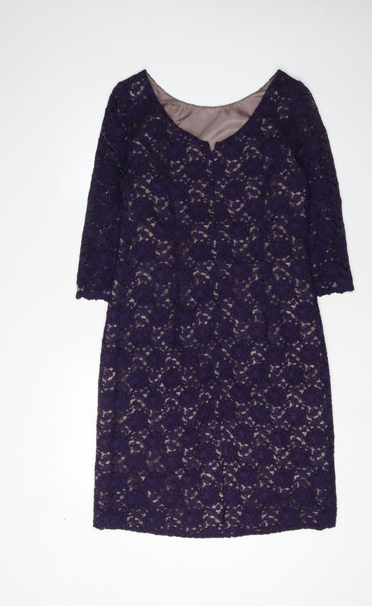 Kaliko Women's Purple Lace Sheath Dress Size 14
