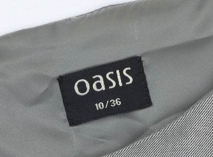 Oasis Women's Grey Sheath Dress Size 10 Short Sleeve