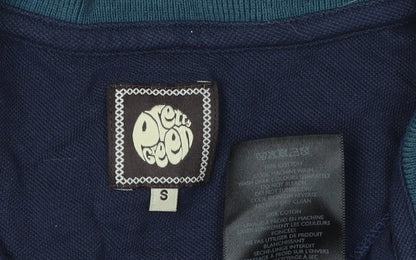 Pretty Green Men's Blue Polo Shirt S, Logo Accent