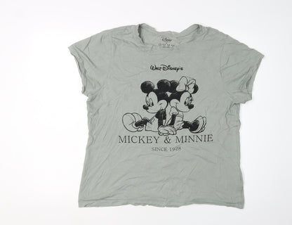 Unisex Adults UK Size M Disney Green  T-Shirt