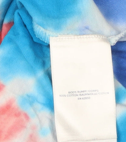Lands' End Girls Blue Tie Dye T-Shirt Dress Size L