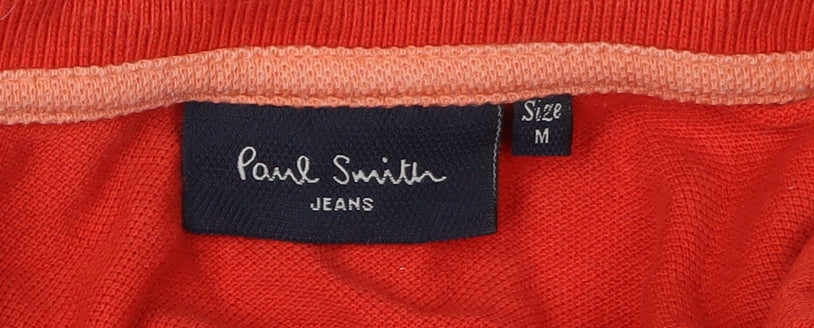 Paul Smith Red Polo Unisex M Cotton Short Sleeve