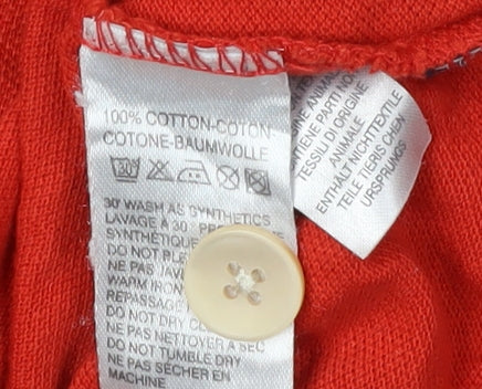 Paul Smith Red Polo Unisex M Cotton Short Sleeve