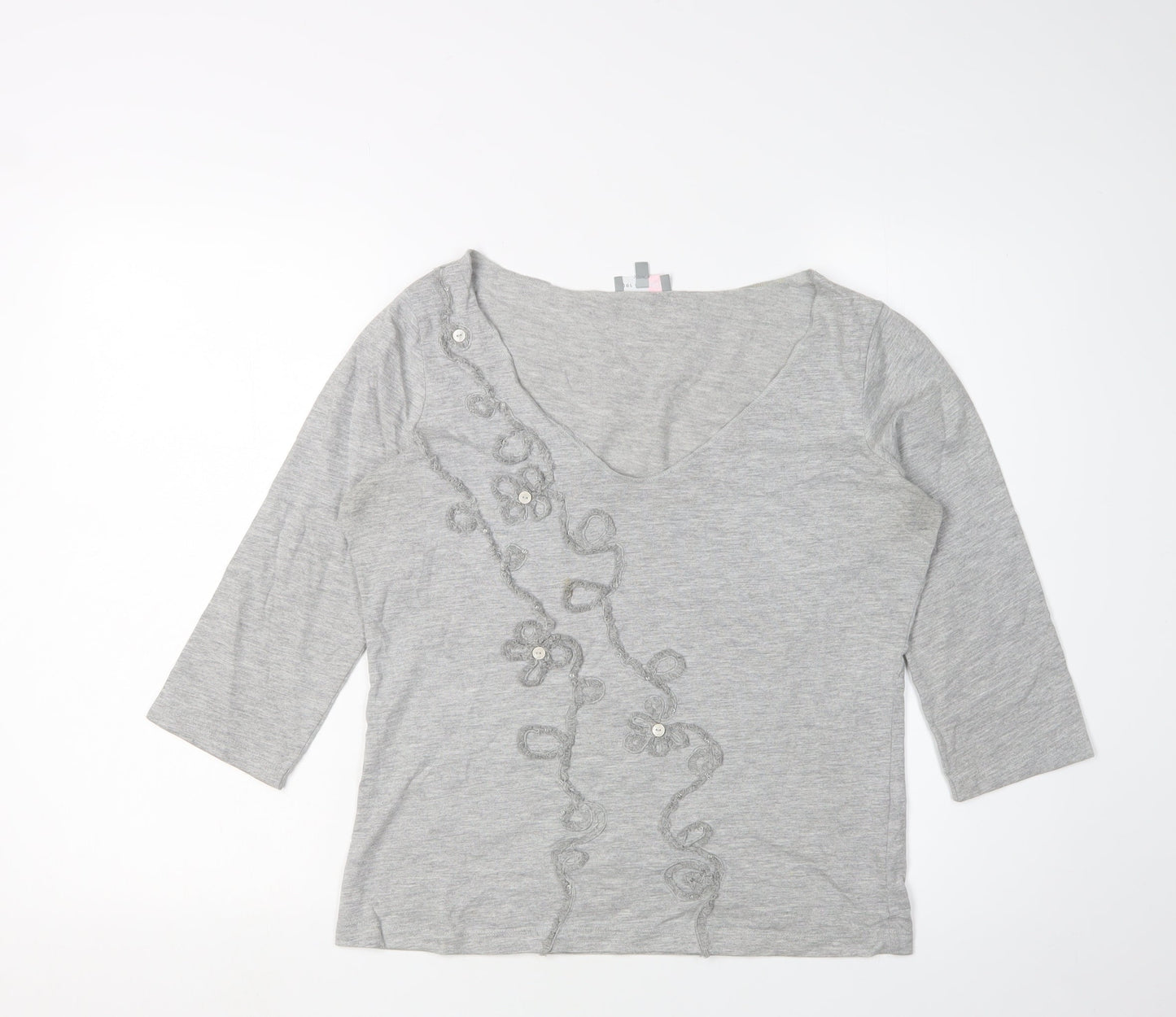 Womens UK Size 12 Marks and Spencer Grey Basic Top