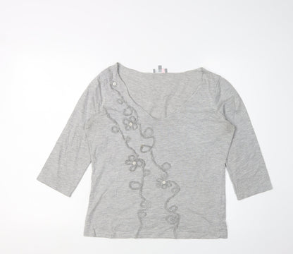 Womens UK Size 12 Marks and Spencer Grey Basic Top